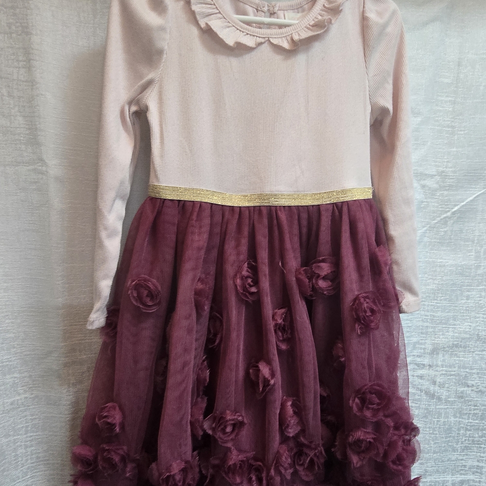 Elegant Pink and Maroon Kids Dress